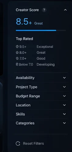 Creator filters